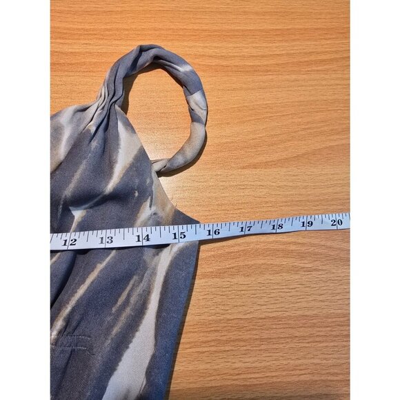 Banana Republic Womens Sz 4 Dress Blur Pattern Gray twisted straps V-Neck - Picture 8 of 12